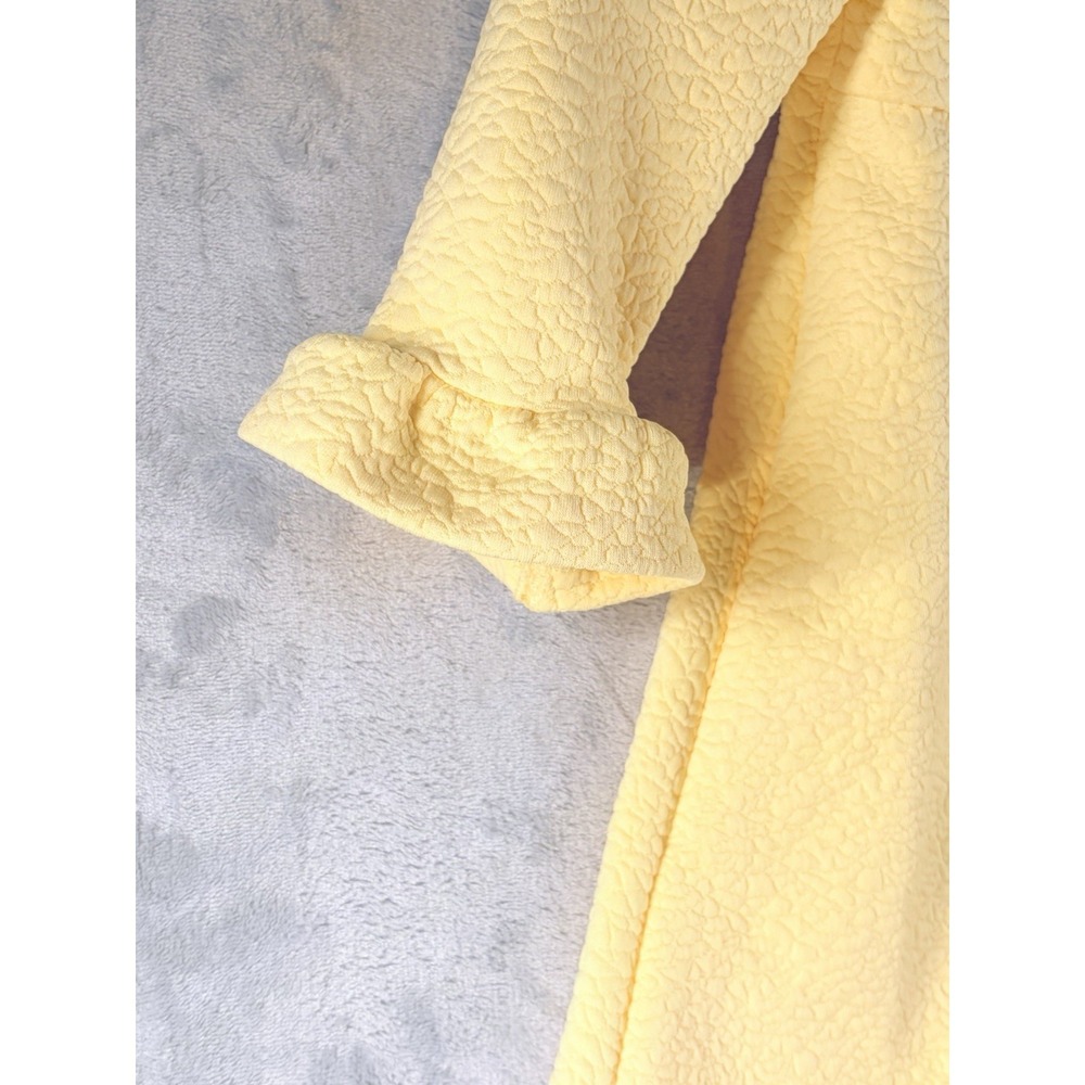 Girls 18M Yellow Textured‎ Coat Peter Pan Collar Button Front Lined Swing - Picture 4 of 8